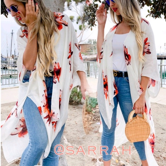 New Bohemian Floral Print Kimono Cardi - Picture 5 of 12